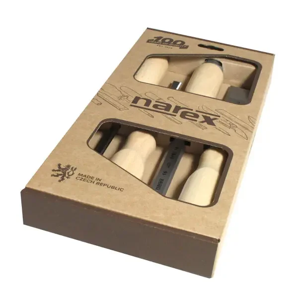 Akční Nabídka Plochá dláta 6 ÷ 26 mm - mořená Narex Bystřice WOOD LINE PROFI - 4 ks (BY863010)