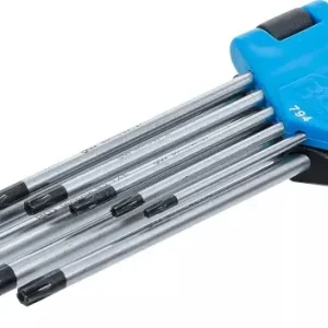 Zástrčné klíče TORX (T-profil) T10 ÷ T50 s vrtáním - velmi dlouhé. (Sada 9 dílů). BGS 794(BGS100794) Bezpečná Platba