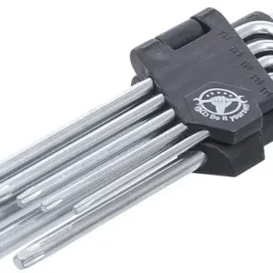 Zástrčné klíče Kraftmann TORX (T-profil) T10 ÷ T50, dlouhé. (Sada 9 ks). BGS 816(BGS100816) Vysoce Kvalitní