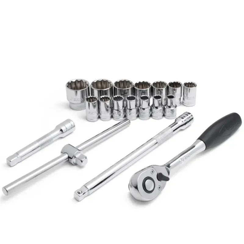 18 kusů. Sada metrických nástrčných hlavic 1/2" s (SATAST09204SJ) Doprava Zdarma