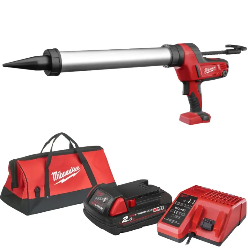 Zlevněný Aku vytlačovací pistole na náplň Milwaukee C18 PCG/600A-201B, válec 600 ml, 1x aku M18 B2 + M12-18 C,4933441305