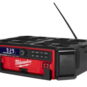 Akce Přenosné Aku rádio/nabíječka Milwaukee M18 PRCDAB+-0, DAB+/FM/AM tuner, repro 40 W, Bluetooth, nabíječka M18 a USB, PACKOUT, bez Aku, 4933472112