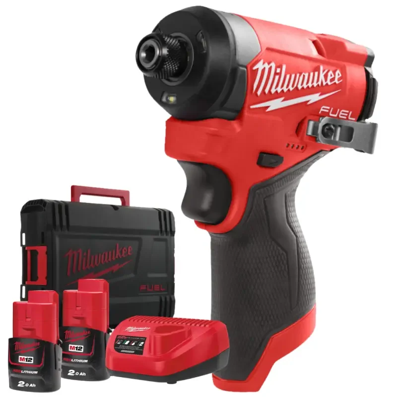 Zlevněný Aku 1/4" HEX rázový šroubovák/utahovák Milwaukee M12 FID2-202X, 170 Nm, 2x aku M12 B2 + C12 C, 4933479877