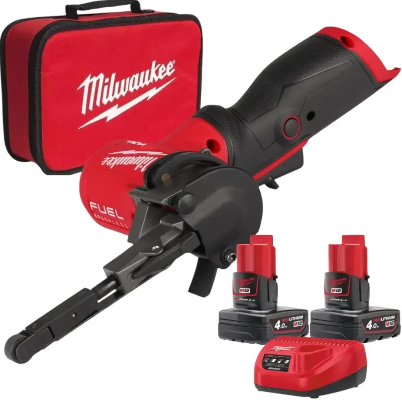 Výprodej Aku pásová bruska Milwaukee M12 FBFL10-402B, 10 x 330 mm, 2x aku M12 B4 + C12 C, 4933480958