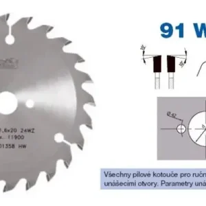 Zlevněný Pilový kotouč s SK pr. 190 x 2,6/1,6 x 30 - 40 WZ, typ 22 5391 (PI22539119040WZ)