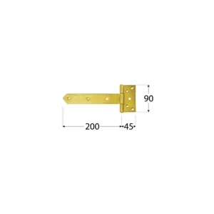 ZB 200 Závěs brankový 200x45x90x35x3,0 mm černý lak !!! Akční Cena