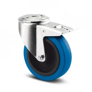 Zlevněný Kolečko pro transportní zařízení 100mm, s brzdou, otvor pro čep, 3477UFR100P30-13 modré