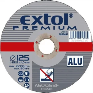 Vysoce Kvalitní EXTOL PREMIUM kotouč řezný a brusný, řezný na hliník 125x1,0x22,2mm 8808402