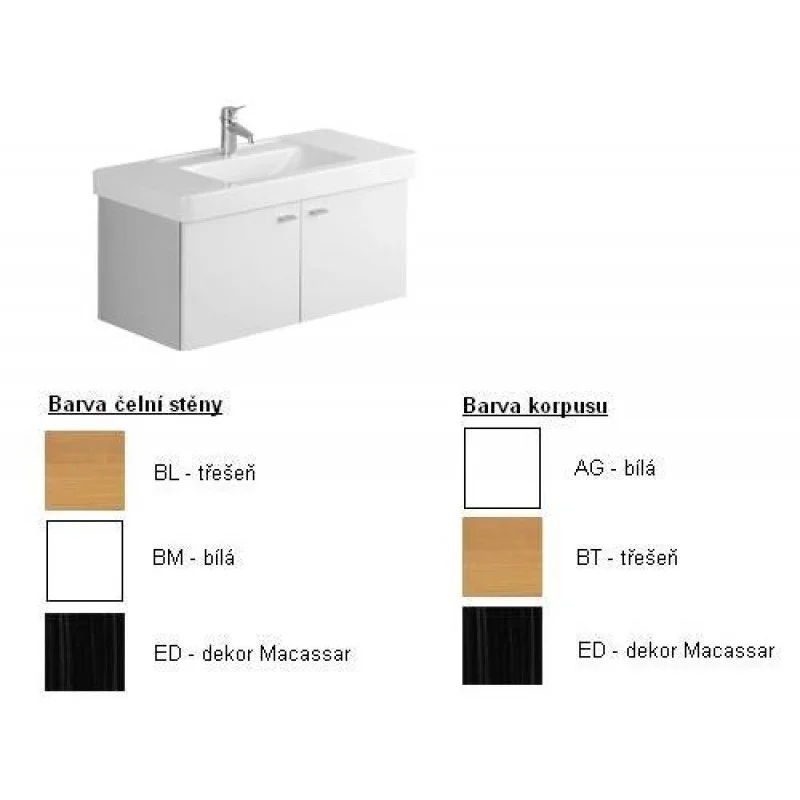 Výprodej Villeroy & Boch Central Line Spodní skříňka 950x430x450 mm korpus Macassar,čelní stěna bílá