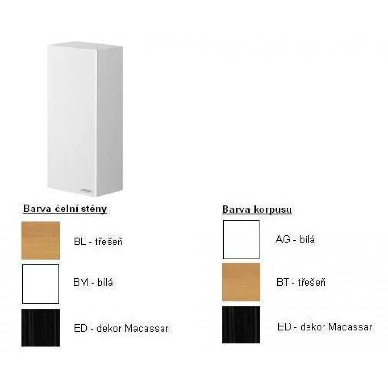 Akční Nabídka Villeroy & Boch Central Line Nástěnná skříňka 350x800x220 mm, panty vlevo, korpus Macassar,čelní stěna třešeň