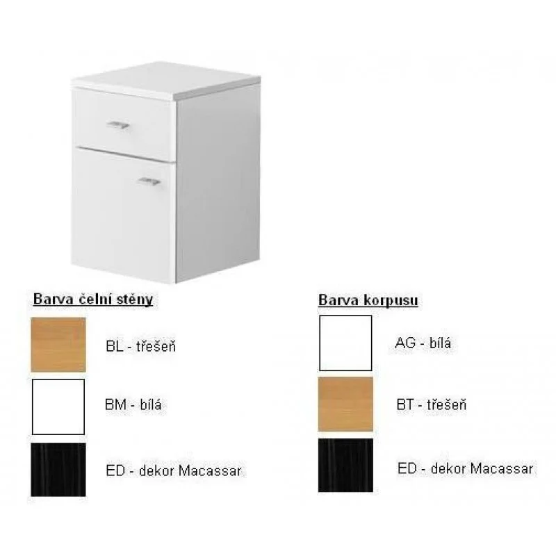 Výhodná Nabídka Villeroy & Boch Central Line Boční skříňka 350x480x370 mm, panty vlevo, korpus Macassar,čelní stěna bílá