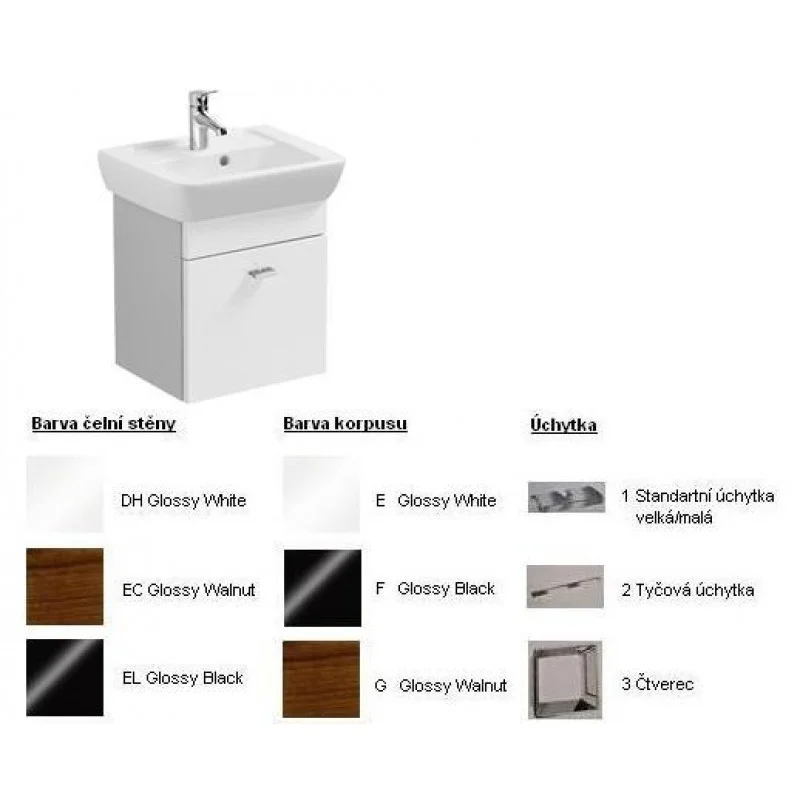 Vysoce Kvalitní Villeroy & Boch Central Line Fashion Spodní skříňka 360x400x300 mm White, úchytka standardní, čelní stěna Walnut
