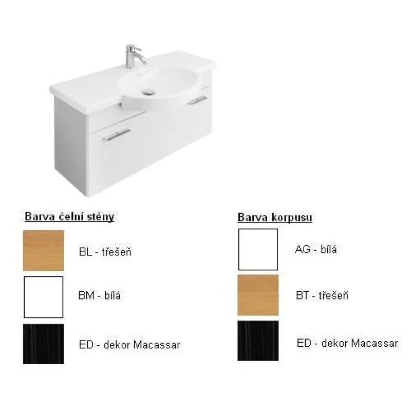 Vysoce Kvalitní Villeroy & Boch Central Line Spodní skříňka 950x492x310 mm korpus Macassar,čelní stěna třešeň