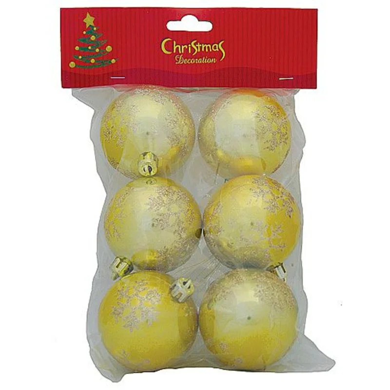 Výprodej Ozdoba Xmas N2 6006TS, 6dílná, M01 zlatá