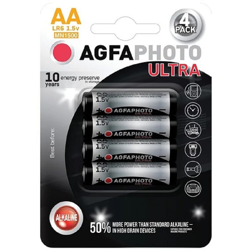 AgfaPhoto Ultra alkalická baterie LR06/AA, 4ks Nejlepší Volba