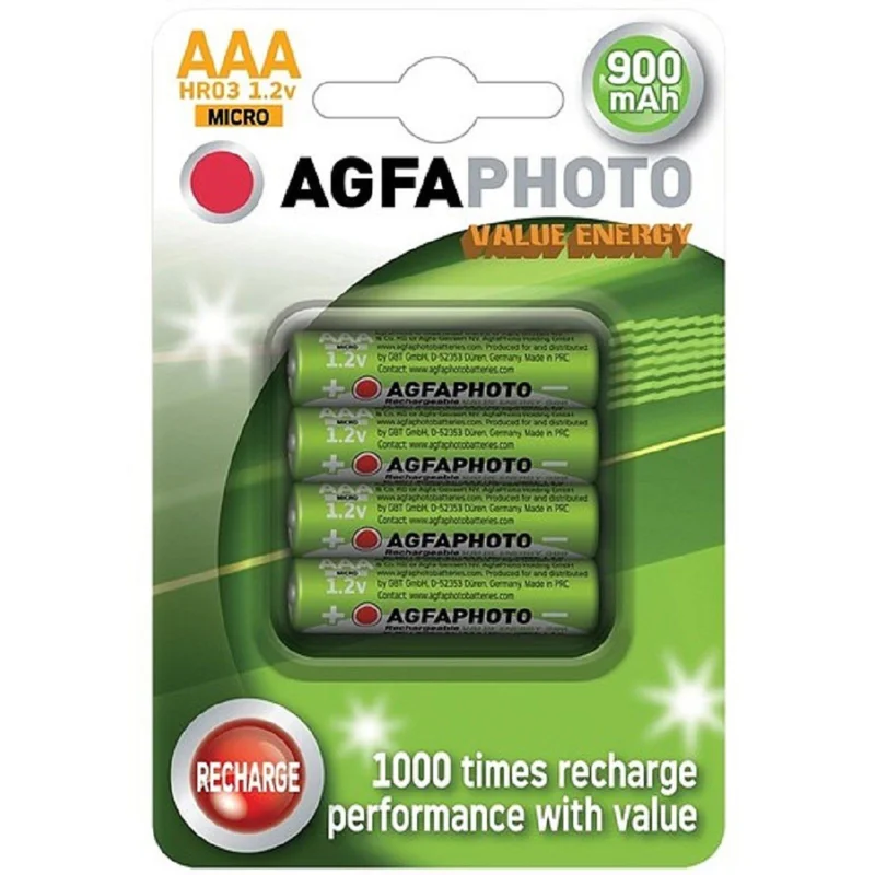 AgfaPhoto nabíjecí NiMH baterie AAA, 900mAh, blistr 4ks Poslední Šance