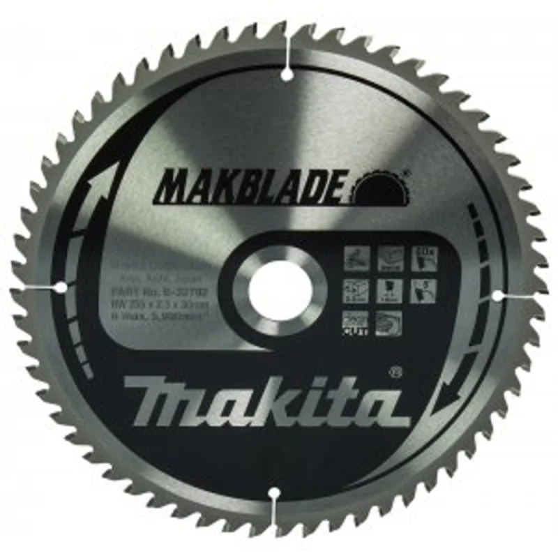 Zlevněný Makita B-32792 - kotouč pilový dřevo MAKBLADE 255x2.3x30mm 60Z = old B-09014