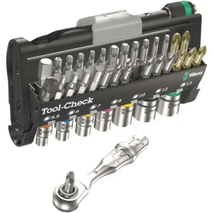 Wera Bity, hlavice a ráčna 1/4" Tool-Check 1 SB s držákem 889/4/1 K (05073220001) Cenově Výhodný
