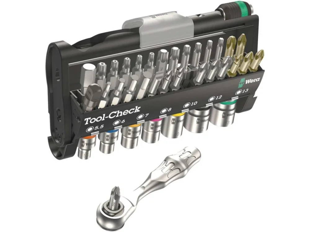 Wera Bity, hlavice a ráčna 1/4" Tool-Check 1 SB s držákem 889/4/1 K (05073220001) Cenově Výhodný
