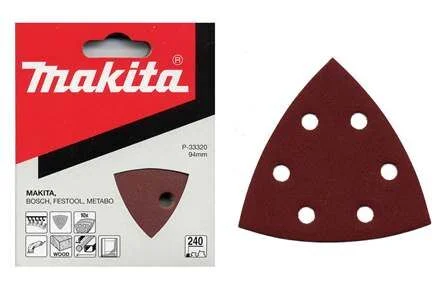 Vysoce Kvalitní Brusný papír na suchý zip 95x95x95mm děrovaný K40 10ks Makita