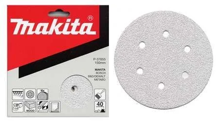 Vysoce Kvalitní Brusný papír na suchý zip děrovaný 150mm K100 50ks Makita