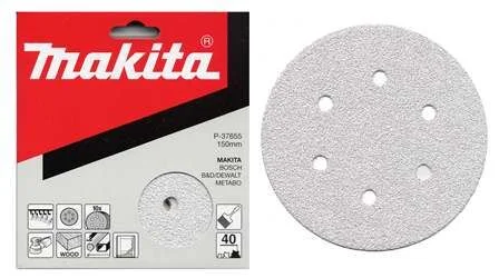 Značkový Brusný papír na suchý zip děrovaný 150mm K80 10ks Makita