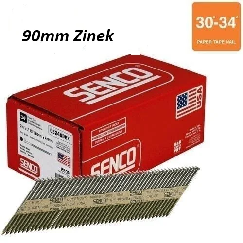 Zlevněný Hřebíky hladké na pásce D34° 3,1x90 ZINEK 2000ks SENCO