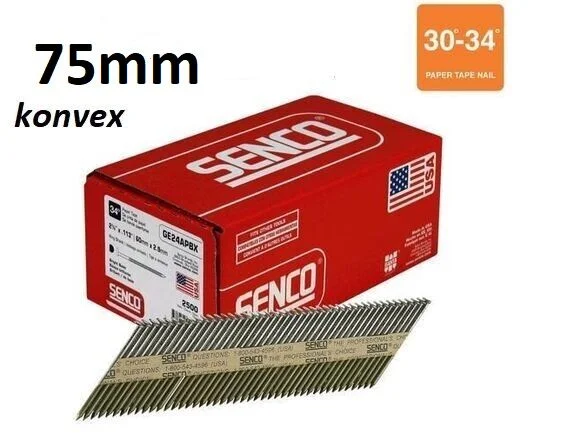 Akční Cena Hřebíky konvexní na pásce D34° 2,8x75 2000ks SENCO