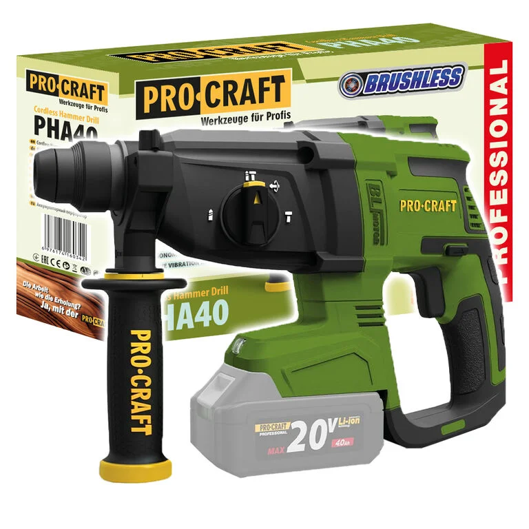 Zlevněný Kladivo vrtací aku Procraft PHA40bb (bez baterie a nabíječky)