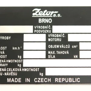 975795, 975791 Výrobní štítek traktoru - český popis Koupit Online